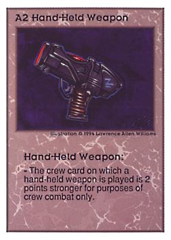           A2 ‑ Hand‑Held Weapon  Set: UE  Rarity: U1    Artist: Lawrence Allen Williams    