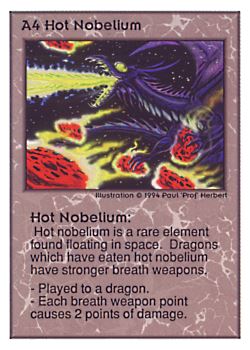           A4 ‑ Hot Nobelium  Set: UE  Rarity: R1    Artist: Paul 'Prof' Herbert    