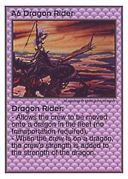 Need: 0    Want: 4    Have: 9    Will Trade: 0    In Storage: 2              A6 ‑ Dragon Rider  Set: Pir  Rarity: V1    Artist: John Holland    