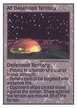 Need: 0    Want: 6    Have: 7    Will Trade: 0    In Storage: 3              A7 ‑ Defended Territory  Set: Pir  Rarity: V1    Artist: Andrew Smith & Bob Wesson    