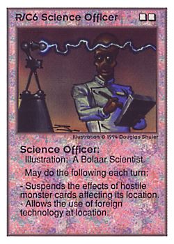           R/C6 ‑ Science Officer  Set: UE  Rarity: R1    Artist: Douglas Shuler    