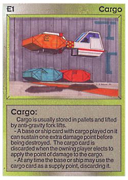 Need: 0    Want: 0    Have: 3 (+45)    Will Trade: 0    In Storage: 2              E1 ‑ Cargo  Set: AL  Rarity: C1    Artist: Gary A. Kalin    