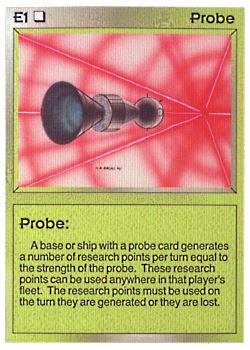 Need: 0    Want: 0    Have: 3 (+34)    Will Trade: 0    In Storage: 2              E1 ‑ Probe  Set: AL  Rarity: C1    Artist: Gary A. Kalin    