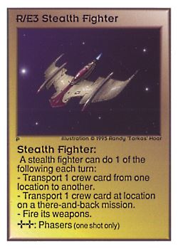           R/E3 ‑ Stealth Fighter  Set: UE  Rarity: U1    Artist: Randy 'Tarkas' Hoar    