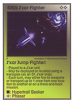          R/E5 ‑ J'xar Fighter ‑ J'xar Jump Fighter  Set: Per  Rarity: U1    Artist: Armand Cabrera    
