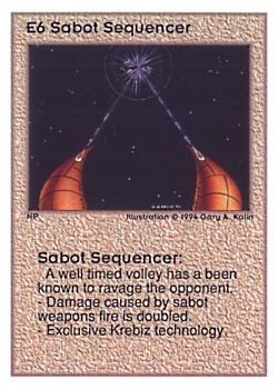           E6 ‑ Sabot Sequencer  Set: UE  Rarity: V4    Artist: Gary A. Kalin    