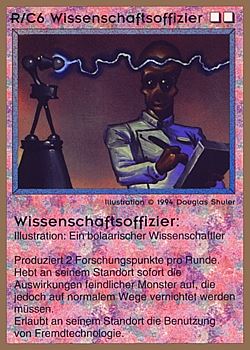           R/C6 ‑ Science Officer (Wissenschaftsoffizier)  Set: GGB  Rarity: U1    Artist: Douglas Shuler    