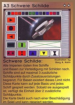           A3 ‑ Heavy Shield Refit (Schwere Schilde)  Set: GGB  Rarity: C1    Artist: Gary A. Kalin    