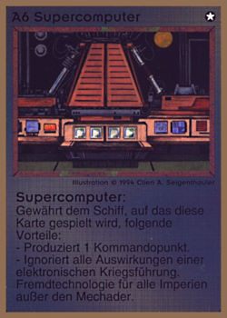           A6 ‑ Super Computer (Supercomputer)  Set: GGB  Rarity: U1    Artist: Cline A. Siegenthaler*    