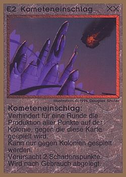           E2 ‑ Comet Impact (Kometeneinschlag)  Set: GGB  Rarity: C1    Artist: Douglas Shuler    
