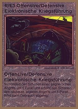 R/E3 ‑ Offensive/Defensive Electronic Warfare (Offensive/Defensive Elektronische Kriegsführung) Set: GGB Rarity: C2 Artist: Ben Peck* R/E3 ‑ Offensive/Defensive Electronic Warfare (Offensive/Defensive Elektronische Kriegsführung) Set: GGB Rarity: C2 Artist: Ben Peck*