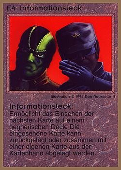           E4 ‑ Information Leak (Informationsleck)  Set: GGB  Rarity: U1    Artist: Ron Rousselle II    