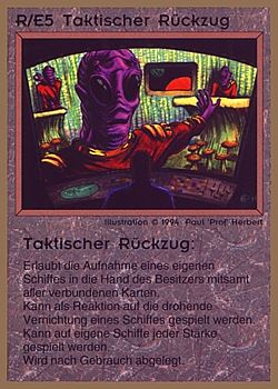           R/E5 ‑ Tactical Retreat (Taktischer Rückzug)  Set: GGB  Rarity: U1    Artist: Paul 'Prof' Herbert    