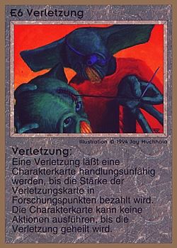           E6 ‑ Injury (Verletzung)  Set: GGB  Rarity: U1    Artist: Jay Muchhala    