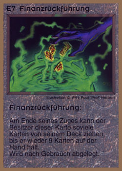           E7 ‑ Capital Revitalization (Finanzrückführung)  Set: GGB  Rarity: R1    Artist: Paul 'Prof' Herbert    