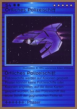           S4 ‑ Local Police Ship (Ortliches Polizeischiff)  Set: GGB  Rarity: U1    Artist: Lawrence Allen Williams    