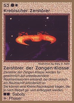           S3 ‑ Krebiz Pincer Destroyer (Krebischer Zerstörer der Zangen‑Klasse)  Set: GGB  Rarity: C1    Artist: Gary A. Kalin    
