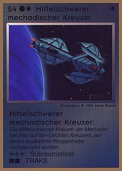           S4 ‑ Mechad Medium Cruiser (Mittelschwerer Mechadischer Kreuzer)  Set: GGB  Rarity: C2    Artist: Mark Poole    