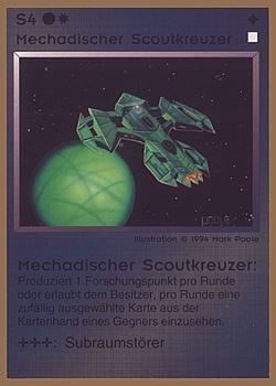           S4 ‑ Mechad Scout Cruiser (Mechadischer Scoutkreuzer)  Set: GGB  Rarity: C2    Artist: Mark Poole    