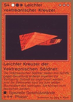           S4 ‑ Vektrean Light Cruiser (Leichter Vektreanischer Kreuzer)  Set: GGB  Rarity: C2    Artist: Gary A. Kalin    
