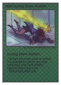           R/L1 ‑ Lucky Crew Action  Set: UE  Rarity: C1    Artist: Susan Van Camp    