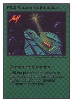           R/L2 ‑ Phaser Malfunction  Set: UE  Rarity: U1    Artist: Mark Poole    