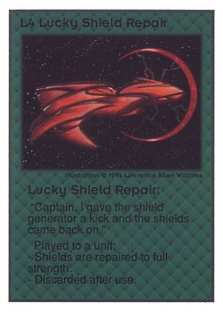           L4 ‑ Lucky Shield Repair  Set: UE  Rarity: R1    Artist: Lawrence Allen Williams    