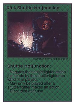           R/L4 ‑ Shuttle Malfunction  Set: UE  Rarity: U1    Artist: Ted Beargeon    