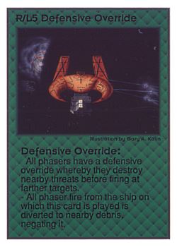           R/L5 ‑ Defensive Override  Set: UE  Rarity: R1    Artist: Gary A. Kalin    