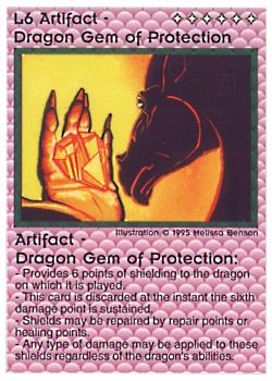           L6 ‑ Artifact ‑ Dragon Gem of Protection  Set: NE  Rarity: R1    Artist: Melissa A. Benson    