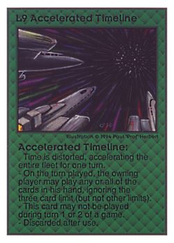           L9 ‑ Accelerated Timeline  Set: UE  Rarity: V1    Artist: Paul 'Prof' Herbert    