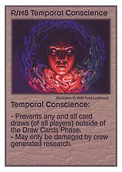 Need: 0    Want: 5    Have: 8    Will Trade: 0    In Storage: 2              R/M8 ‑ Temporal Conscience  Set: Pir  Rarity: V1    Artist: Todd Lockwood    