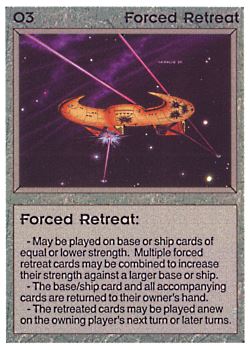 Need: 0    Want: 0    Have: 3 (+39)    Will Trade: 0    In Storage: 2              O3 ‑ Forced Retreat  Set: AL  Rarity: C1    Artist: Gary A. Kalin    