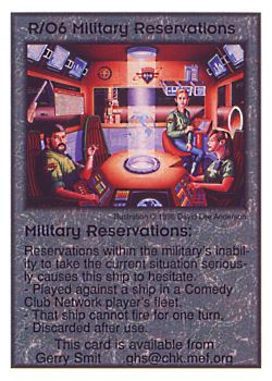           R/O6 ‑ Military Reservations  Set: Pro5  Rarity: Pro5    Artist: David Lee Anderson    