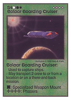           S4 ‑ Bolaar Boarding Cruiser  Set: AT  Rarity: R1    Artist: Gary A. Kalin    
