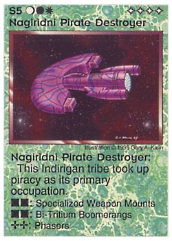          S5 ‑ Nagiridni Pirate Destroyer  Set: NE  Rarity: R1    Artist: Gary A. Kalin    