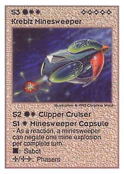           S3 ‑ Krebiz Minesweeper (Clipper Frigate / Minesweeper Capsule)  Set: UE  Rarity: R4    Artist: Christina Wald    