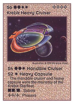           S6 ‑ Krebiz Heavy Cruiser (Mandible Light Cruiser / Heavy Capsule)  Set: UE  Rarity: V4    Artist: Christina Wald    