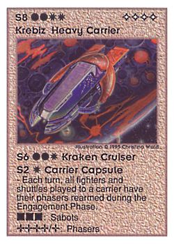           S8 ‑ Krebiz Heavy Carrier (Kraken Dreadnought / Carrier Capsule)  Set: UE  Rarity: V4    Artist: Christina Wald    