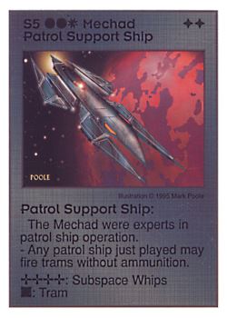           S5 ‑ Mechad Patrol Support Ship ‑ Patrol Support Ship  Set: AT  Rarity: R1    Artist: Mark Poole    