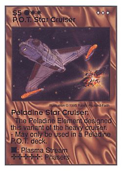           S5 ‑ P.O.T. Star Cruiser ‑ Peladine Star Cruiser  Set: AT  Rarity: R1    Artist: Randy Asplund‑Faith    
