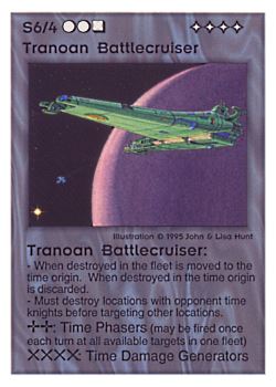           S6/4 ‑ Tranoan Battlecruiser  Set: TG  Rarity: V1    Artist: John Hunt & Lisa Hunt    