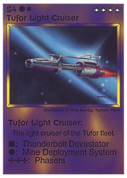          S4 ‑ Tufor Light Cruiser  Set: NE  Rarity: U1    Artist: Randy 'Tarkas' Hoar    