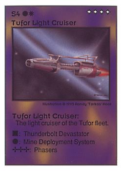           S4 ‑ Tufor Light Cruiser  Set: UE  Rarity: R3    Artist: Randy 'Tarkas' Hoar    