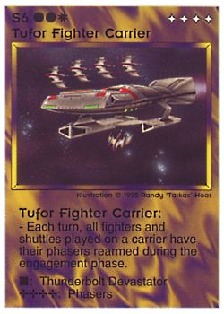           S6 ‑ Tufor Fighter Carrier  Set: NE  Rarity: R1    Artist: Randy 'Tarkas' Hoar    