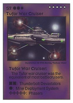           S7 ‑ Tufor War Cruiser  Set: UE  Rarity: V3    Artist: Randy 'Tarkas' Hoar    