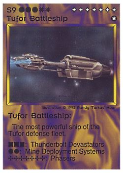           S9 ‑ Tufor Battleship  Set: NE  Rarity: V1    Artist: Randy 'Tarkas' Hoar    