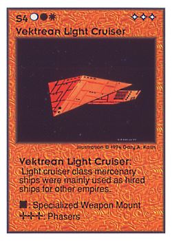           S4 ‑ Vektrean Light Cruiser  Set: UE  Rarity: U3    Artist: Gary A. Kalin    