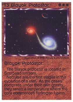           T3 ‑ Blayok Protostar  Set: NE  Rarity: C1    Artist: Randy Asplund‑Faith    