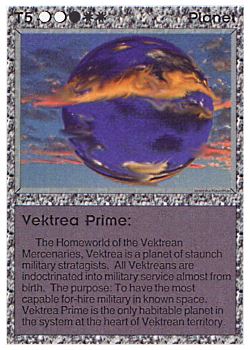 Need: 0    Want: 9    Have: 4 (+37)    Will Trade: 0    In Storage: 3              T5 ‑ Planet ‑ Vektrea Prime  Set: AL  Rarity: C1    Artist: Josepha Haveman    